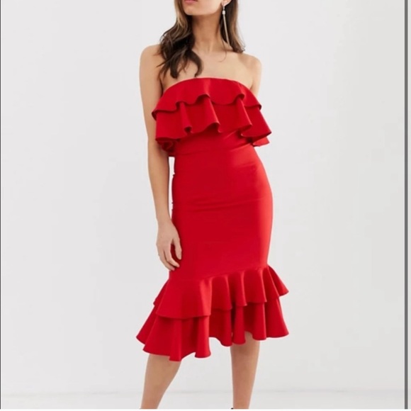 Chi Chi London Dresses & Skirts - Chi chi London tall red strapless dress